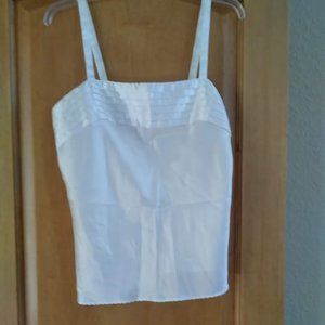 White Cami with Pleated Yoke-  NEVER WORN